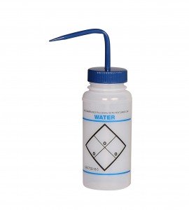 Bel-Art 11646-0621 Safety-Labeled Wide-Mouth Wash Bottles, 16 oz, water labels-