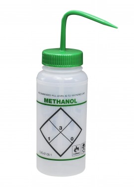 Bel-Art 11646-0623 Safety-Labeled Wide-Mouth Wash Bottles, 16 oz, methanol-