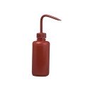 Bel-Art 11650-0016 Red Narrow-Mouth Wash Bottles, 16 oz, 1.1" closures-