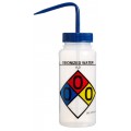Bel-Art 11716-0003 Deionized Water Safety-Labeled Wide-Mouth Wash Bottle, 16 oz, 4-pack-