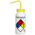 Bel-Art 11716-0015 Sodium Hypochlorite Safety-Labeled Wide-Mouth Wash Bottle, 16 oz, 4-pack-