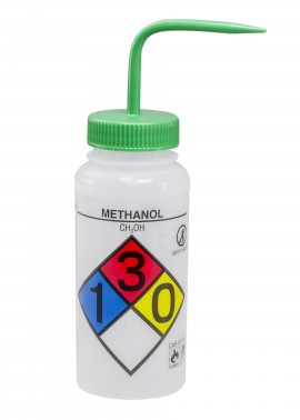 Bel-Art 11816-0011 Safety-Vented and Labeled Wide-Mouth Wash Bottles, 16 oz, methanol-