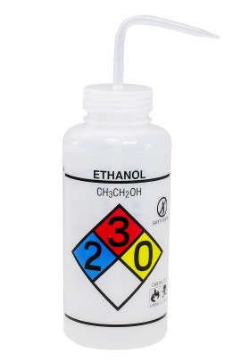 Bel-Art 11816-0019 Safety-Vented and Labeled Wide-Mouth Wash Bottles, 16 oz, ethanol-