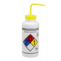 Bel-Art 11832-0015 Safety-Vented and Labeled Wide-Mouth Wash Bottles, 32 oz, sodium hypochlorite-