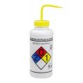Bel-Art 11832-0015 Safety-Vented and Labeled Wide-Mouth Wash Bottles, 32 oz, sodium hypochlorite-