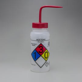Bel-Art 12416-0001 GHS-Labeled and Safety-Vented Wide Mouth Wash Bottles, 16 oz, acetone-