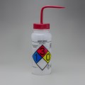 Bel-Art 12416-0001 GHS-Labeled and Safety-Vented Wide Mouth Wash Bottles, 16 oz, acetone-