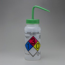 Bel-Art 12416-0007 GHS-Labeled and Safety-Vented Wide Mouth Wash Bottles, 16 oz, ethyl acetate-