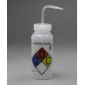 Bel-Art 12416-0013 Safety-Labeled and Vented Wide-Mouth Wash Bottles, 16 oz, isotonic saline-