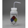 Bel-Art 12416-0013 Safety-Labeled and Vented Wide-Mouth Wash Bottles, 16 oz, isotonic saline-