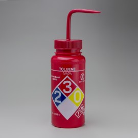Bel-Art 12416-0016 GHS-Labeled Wide Mouth Wash Bottles, 16 oz, toluene-