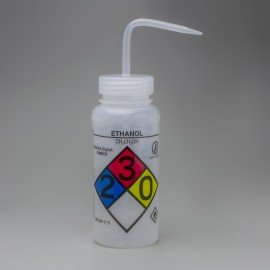 Bel-Art 12416-0019 GHS-Labeled and Safety-Vented Wide Mouth Wash Bottles, 16 oz, ethanol-