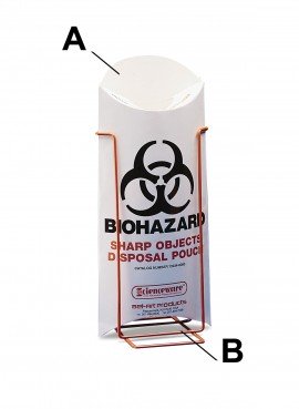 Bel-Art 13234-0000 Biohazard Sharp Object Safety Pouches, 10 mil, 13 x 5.5", 200-pack-