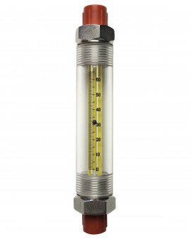 Bel-Art 40402-0010 Riteflow Borosilicate Glass Guarded Flowmeter, 65 mm, size 2-