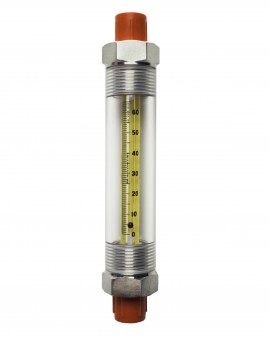 Bel-Art 40402-0015 Riteflow Borosilicate Glass Guarded Flowmeter, 65 mm, size 3-