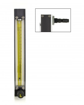 Bel-Art 40407-0125 Riteflow Aluminum Mounted Flowmeter, 150 mm scale, size 3-