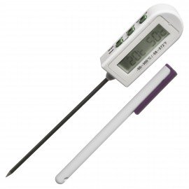 Bel-Art 609001800 DURAC Calibrated Electronic Stem Thermometer, IP65, -58 to 572&amp;#176;F, 7.75" probe, alarm, timer-