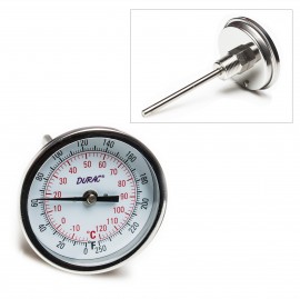 Bel-Art 613107200 DURAC Bi-Metal Thermometer with &amp;#189; NPT, 4.2" stem, 0 to 250&amp;#176;F-