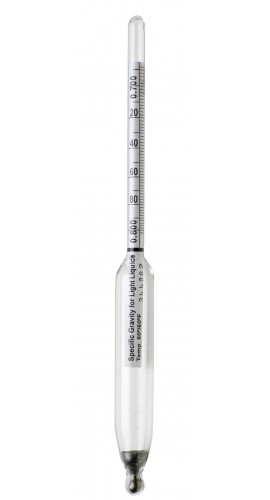 Bel-Art 618014600 DURAC Plain Specific Gravity Hydrometer, 0.800 to 0.910, 12&quot;-