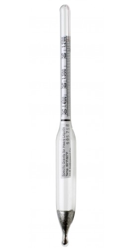 Bel-Art 618014900 DURAC Plain Specific Gravity Hydrometer, 1.200 to 1.450, 6.5"-