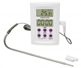 Bel-Art B60900-0700 H-B DURAC Calibrated Electronic Thermometer with stainless steel probe, -58 to 572&amp;deg;F (-50 to 300&amp;deg;C), 2.5 x 3.7"-