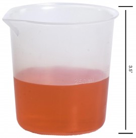 Bel-Art F26213-0000 Griffin Low-Form 250ml Polypropylene Beakers, 50ml Graduation, Pack of 6-