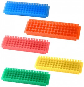 Bio Plas 0061 Microcentrifuge Tube Rack, 80 Wells, Assorted Colours, (Pack of 5)-