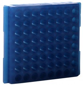 Bio Plas 0082 Microcentrifuge Tube Rack, 64 Wells, Blue, (Pack of 5)-