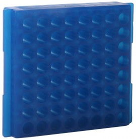 Bio Plas 0082F Microcentrifuge Tube Rack, 64 Wells, Fluorescent Blue , (Pack of 5)-
