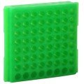 Bio Plas 0083F Microcentrifuge Tube Rack, 64 Wells, Fluorescent Green, (Pack of 5)-