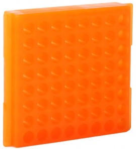 Bio Plas 0084F Microcentrifuge Tube Rack, 64 Wells, Fluorescent Orange, (Pack of 5)-
