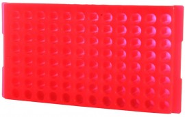 Bio Plas 0095F Microcentrifuge Tube Rack, 96 Wells, Fluorescent Pink, (Pack of 5)-