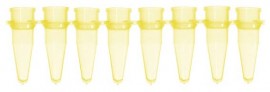 Bio Plas 5010-3 Thin Wall Micro Tube, 8 Tubes/Strip, 0.2mL, Yellow, (Pack of 125)-