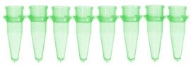 Bio Plas 5010-5 Thin Wall Micro Tube, 8 Tubes/Strip, 0.2mL, Green, (Pack of 125)-