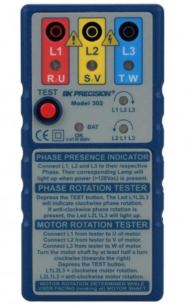 B&amp;K Precision 302 Phase and Motor Rotation Meter-