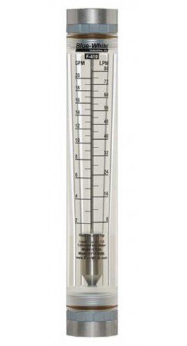 Blue-White F-40750LK-16 F-410 Series Flowmeter, 1 to 10GPM-