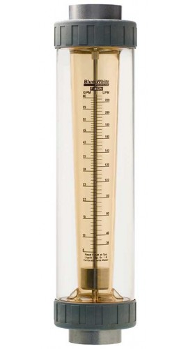 Blue-White F-452175LHN Standard Series Flowmeter with 316 SS Guide Rod, 25 to 175GPM-