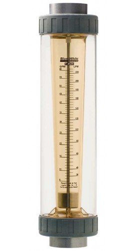 Blue-White F-452175LHN Standard Series Flowmeter with 316 SS Guide Rod, 25 to 175GPM-