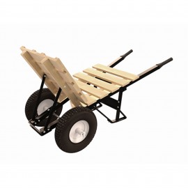 Bon 28-913-B5 Wheelbarrow with two knobby tires and steel handle, brick and tile, 24 x 24"-
