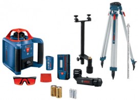 Bosch GRL900-20HVK REVOLVE900 Self-Leveling Horizontal/Vertical Rotary Laser Kit, &amp;plusmn;<sup>1</sup>&amp;frasl;<sub>8</sub>&amp;quot; at 100', 1000’-
