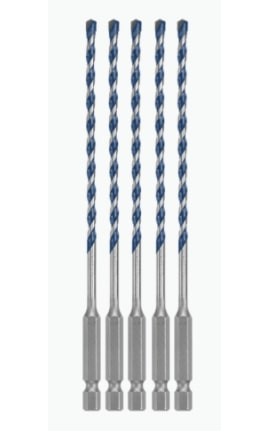 Bosch HCBG0205T BlueGranite Turbo Carbide Hammer Drill Bits, <sup>5</sup>&amp;frasl;<sub>32</sub> x 6&amp;quot;, 5-piece-