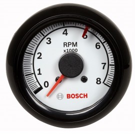 Bosch SP0F000022 Super Tach II Tachometer, 0 to 8,000 RPM, 2-5/8" white dial-