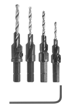 Bosch SP515 Screw Pilot Bit Set, hex shank, 5-piece-