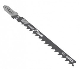 Bosch T144D Jigsaw Blade for wood, 6 TPI, 5-pack-