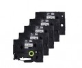 Brother HGE1415PK Black on Clear Tape with standard adhesive, 0.7&amp;quot;, 5-pack-