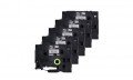Brother HGEM9515PK Black on Matte Silver Tape with standard adhesive, 0.94&amp;quot;, 5-pack-