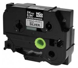 Brother HGES9515PK Black on Silver Matte Tape with extra strength adhesive, 0.94&amp;quot;, 5-pack-