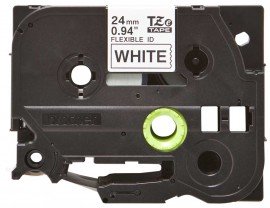 Brother TZEFX251G Black on White Flexible ID Tape, 0.94&amp;quot; x 26.25&#039;-