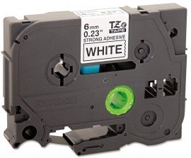 Brother TZES211G Black on White Tape with extra strength adhesive, 0.23&amp;quot; x 26.25'-