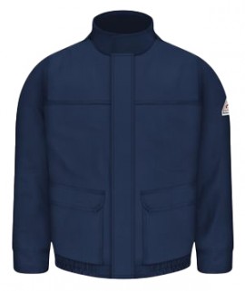 Bulwark JLJ8 Men's Lightweight Excel FR ComforTouch Lined Bomber Jacket, navy, small-